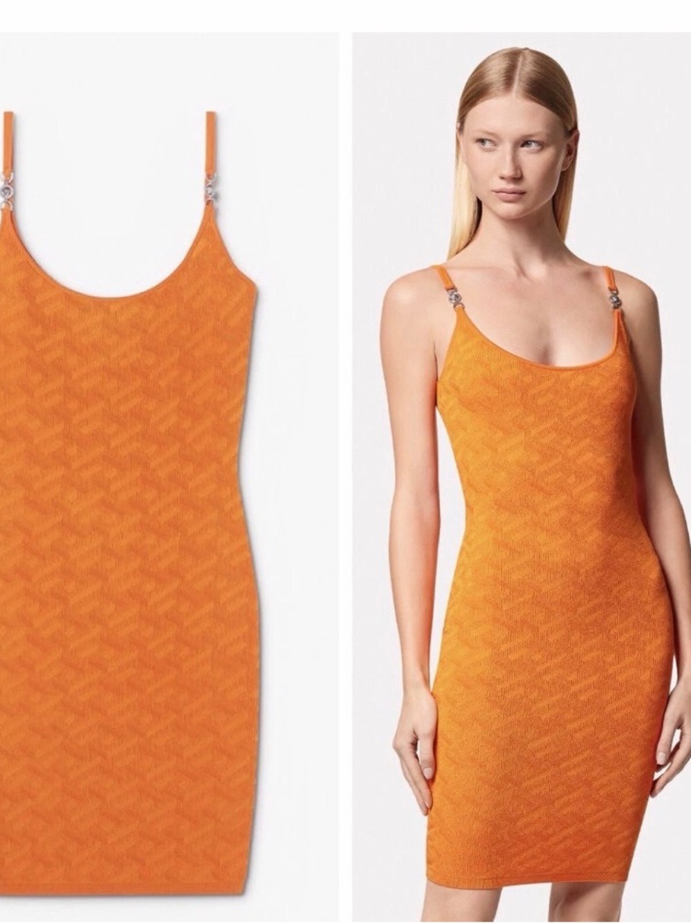 Versace medusa orange dress